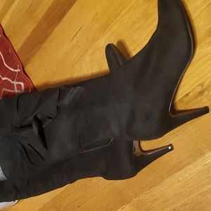 Impo Black Stretch Boots with Bows